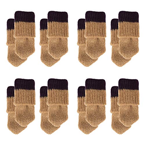 Mogokoyo 16 x Stuhlbeinsocke süß Möbel Socken Anti-Rutsch Wollsocken Hocker Tabellen Cotton Caps Fußboden Schutz Stuhl Bein Floor Protector (Streifen#1)