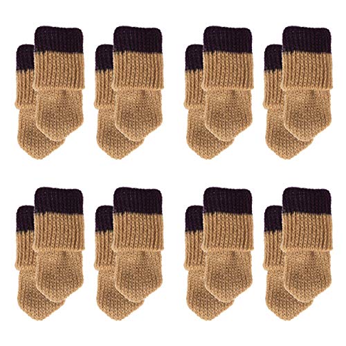 Mogokoyo 16 x Stuhlbeinsocke süß Möbel Socken Anti-Rutsch Wollsocken Hocker Tabellen Cotton Caps Fußboden Schutz Stuhl Bein Floor Protector  (Streifen#1)